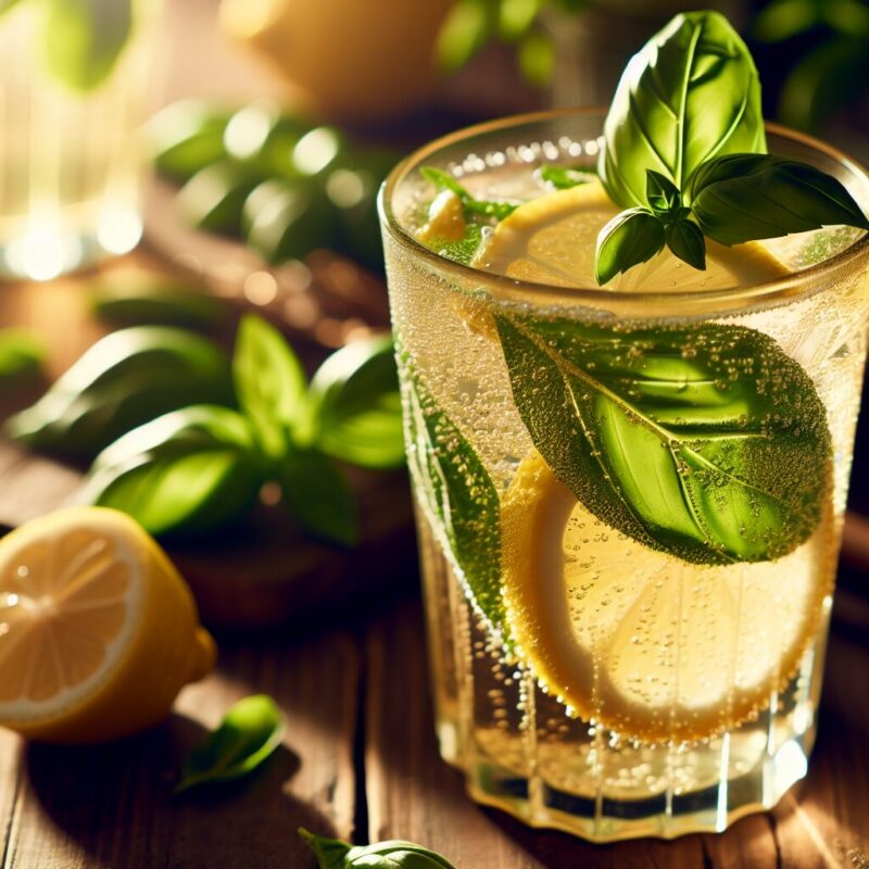 #Lemon Basil Chamomile Sparkle Mocktail# (Rezept)