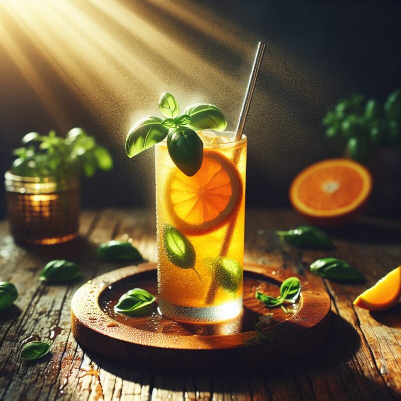 #Orange Chamomile Basil Cooler Mocktail# (Rezept)
