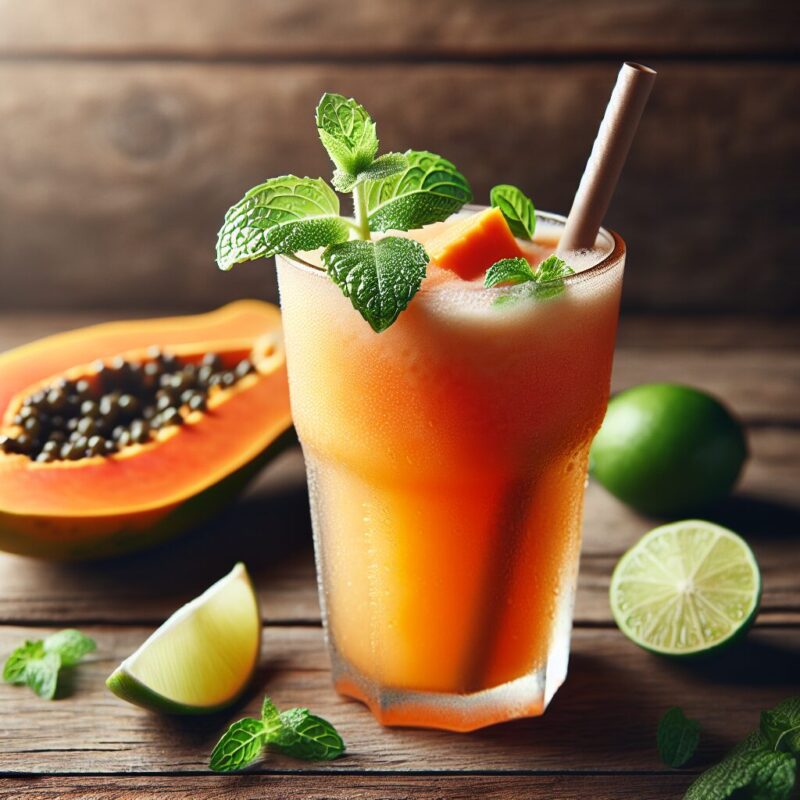 #Papaya Lime Mint Elixir Mocktail# (Rezept)