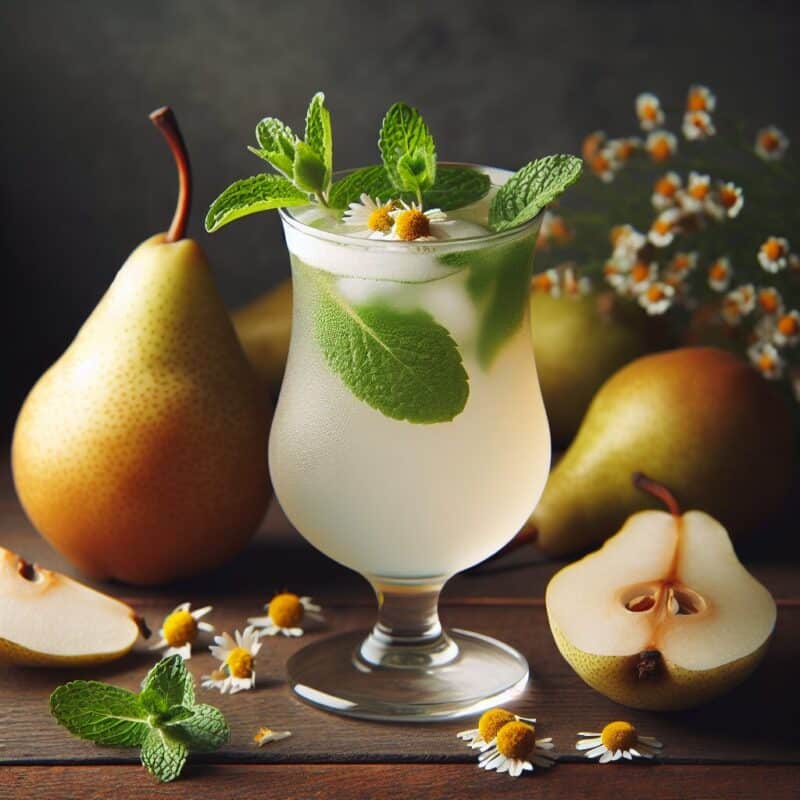#Pear Chamomile Mint Cooler Mocktail# (Rezept)