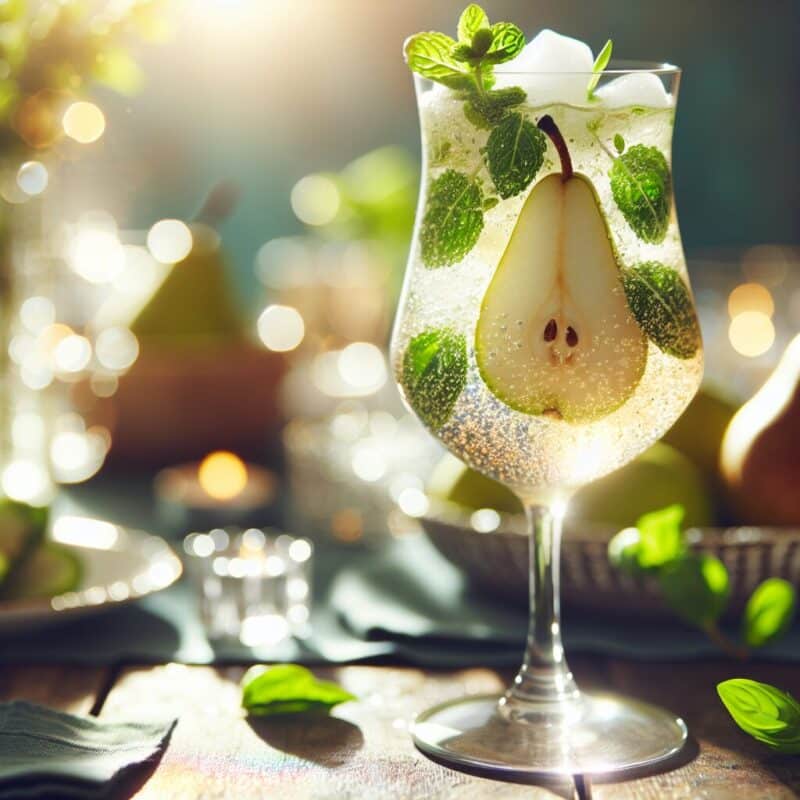 #Pear Mint Basil Sparkler Mocktail# (Rezept)