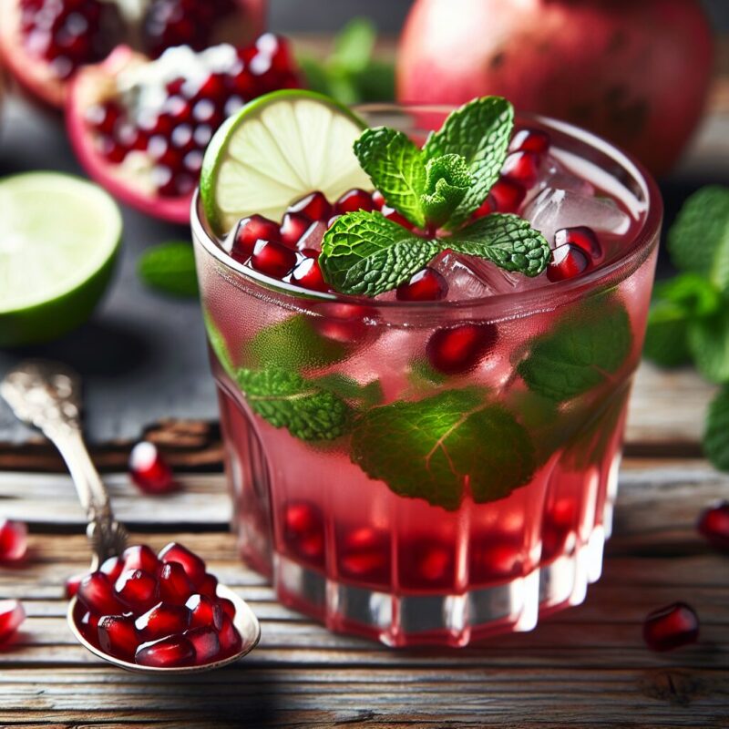 #Pomegranate Mint Lime Refresher Mocktail# (Rezept)