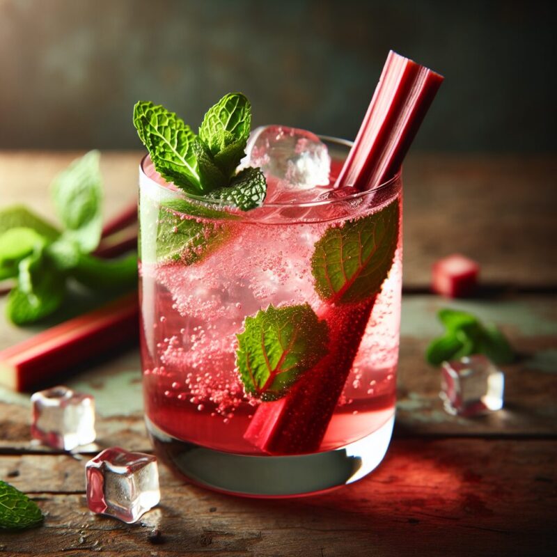 #Rhubarb Mint Sparkle Mocktail# (Rezept)