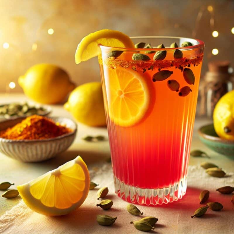 #Saffron Lemon Cardamom Bliss Mocktail# (Rezept)