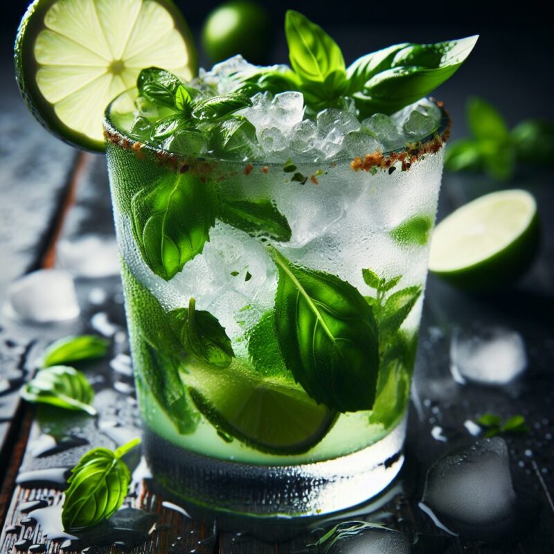 #Spiced Basil Lime Mint Elixir Mocktail# (Rezept)