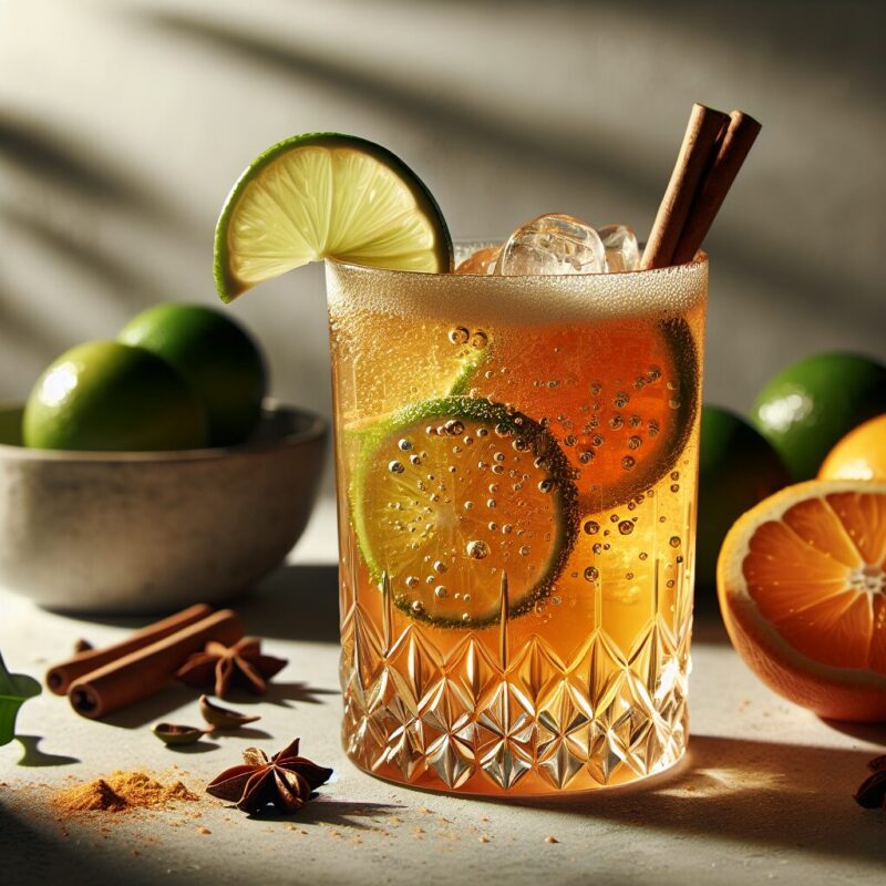 #Spiced Orange Lime Fizz Mocktail# (Rezept)