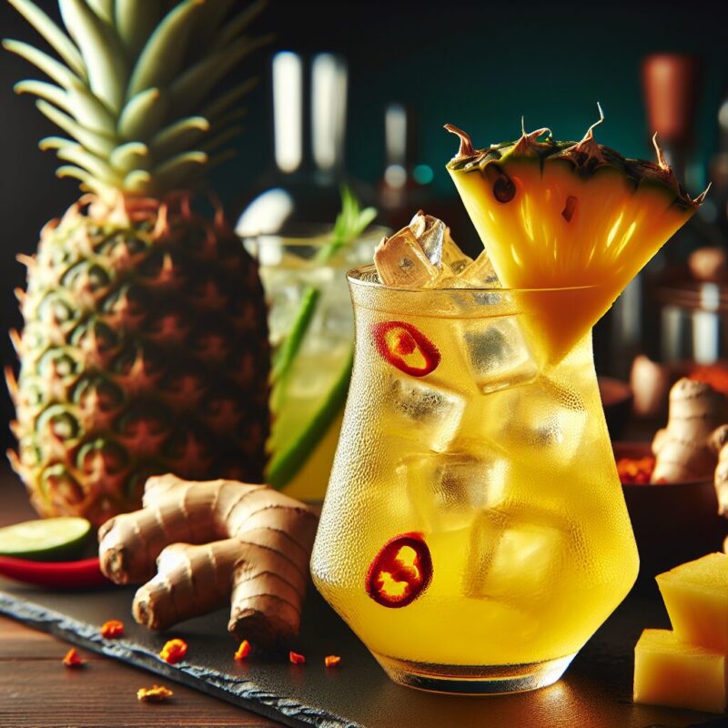 #Spiced Pineapple Ginger Elixir Mocktail# (Rezept)